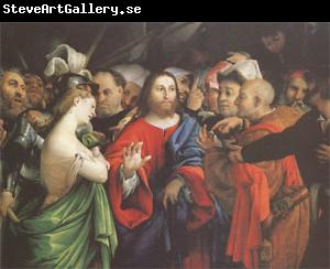 Lorenzo Lotto Christ and the Woman Taken in Adultery (mk05